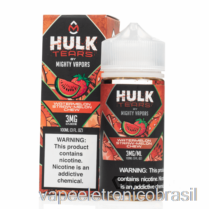 Vape Eletrônico Melancia Palha Melão Mastigar - Hulk Teares - 100ml 0mg